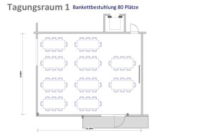 Bankettbestuhlung | 80 Plätze